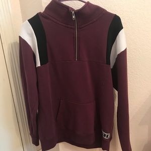 VS Pink maroon, black, and white pullover
